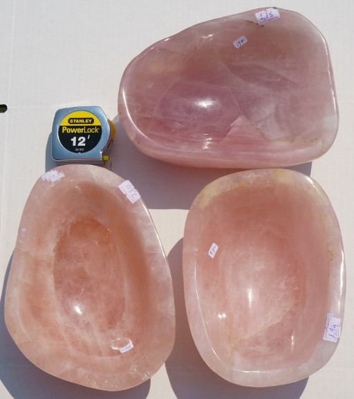 Rose quartz bowls